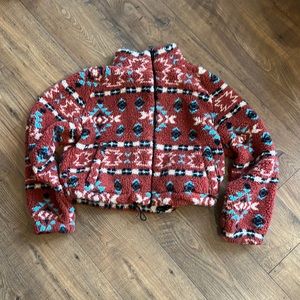 Love tree Sherpa cropped jacket